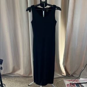 New York & Company Elegant Black Midi Dress